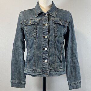 Blue Age Womens Denim Jean Jacket Faded Blue Button Front Pockets Size Medium